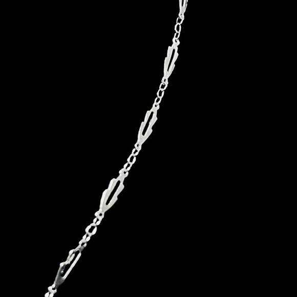 Silver Tone Fancy Link Chain Necklace (5110) - Picture 4 of 5